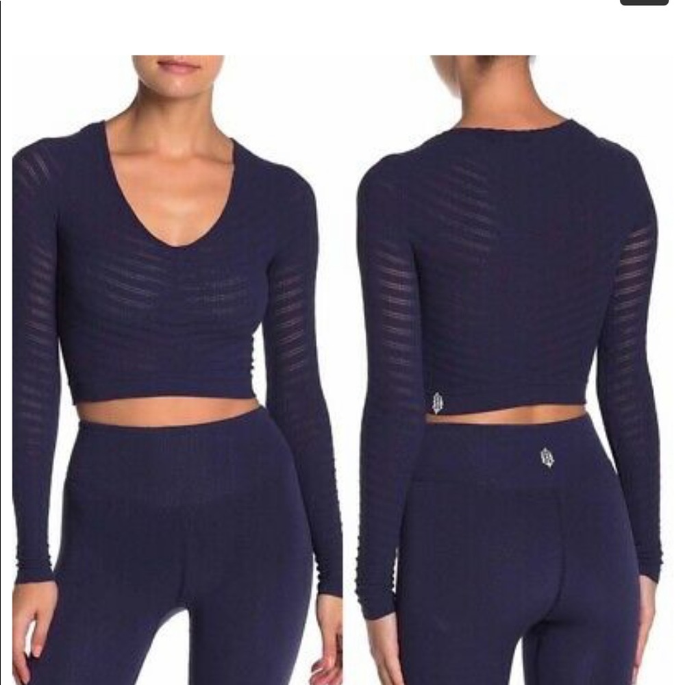 NWT Free People Movement Gone Adrift Long Sleeve. Size L, Color - Eclipse Blue.